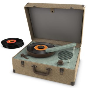 Record player with 45s